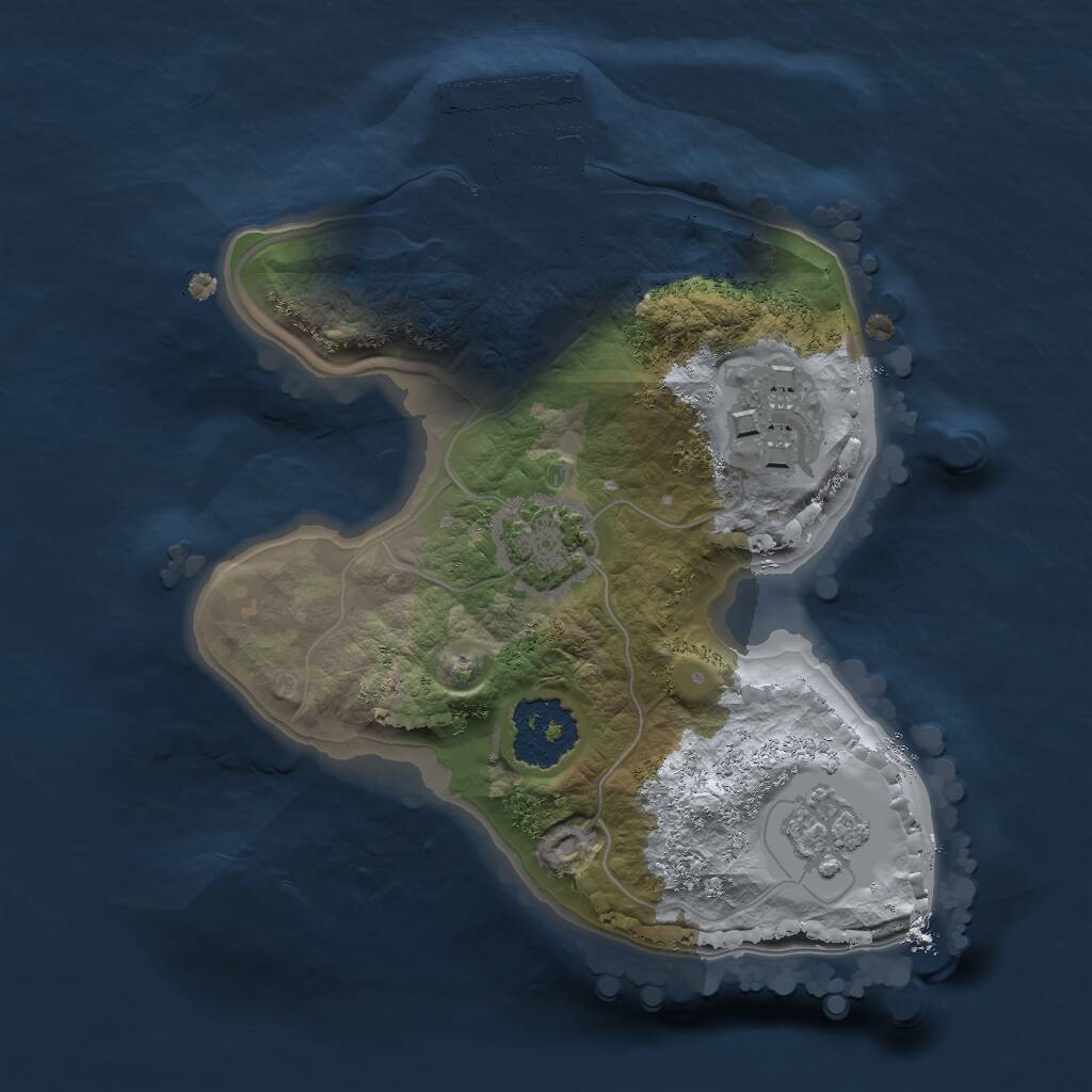 Rust Map: Procedural Map, Size: 1600, Seed: 1073, 5 Monuments