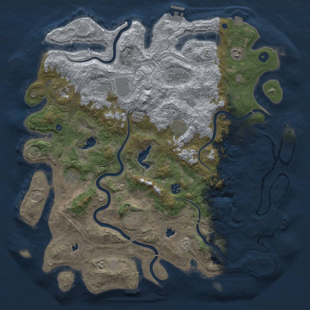 Rust Map: Procedural Map, Size: 4500, Seed: 1377, 15 Monuments