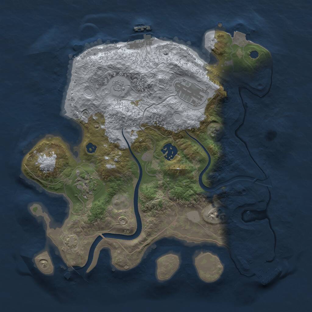 Rust Map: Procedural Map, Size: 3000, Seed: 1181776929, 8 Monuments