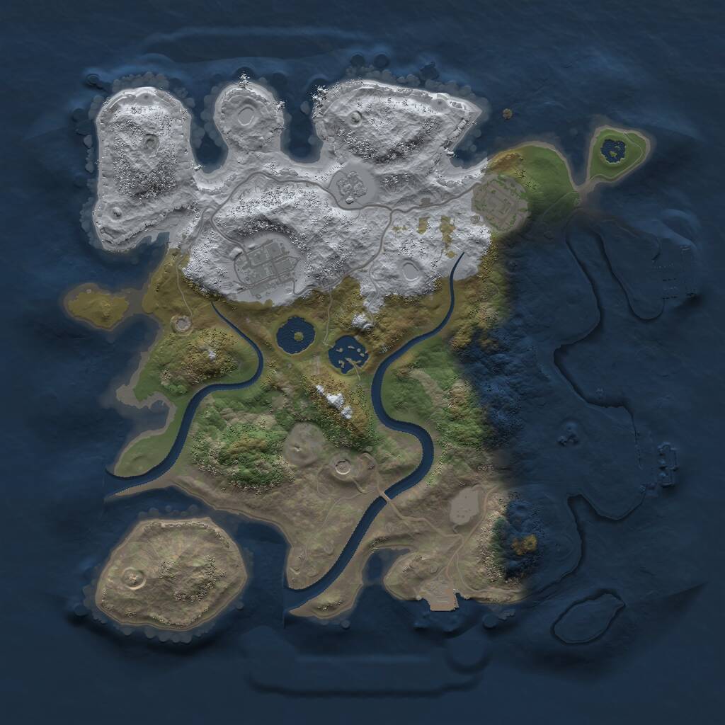 Rust Map: Procedural Map, Size: 3000, Seed: 365396659, 8 Monuments
