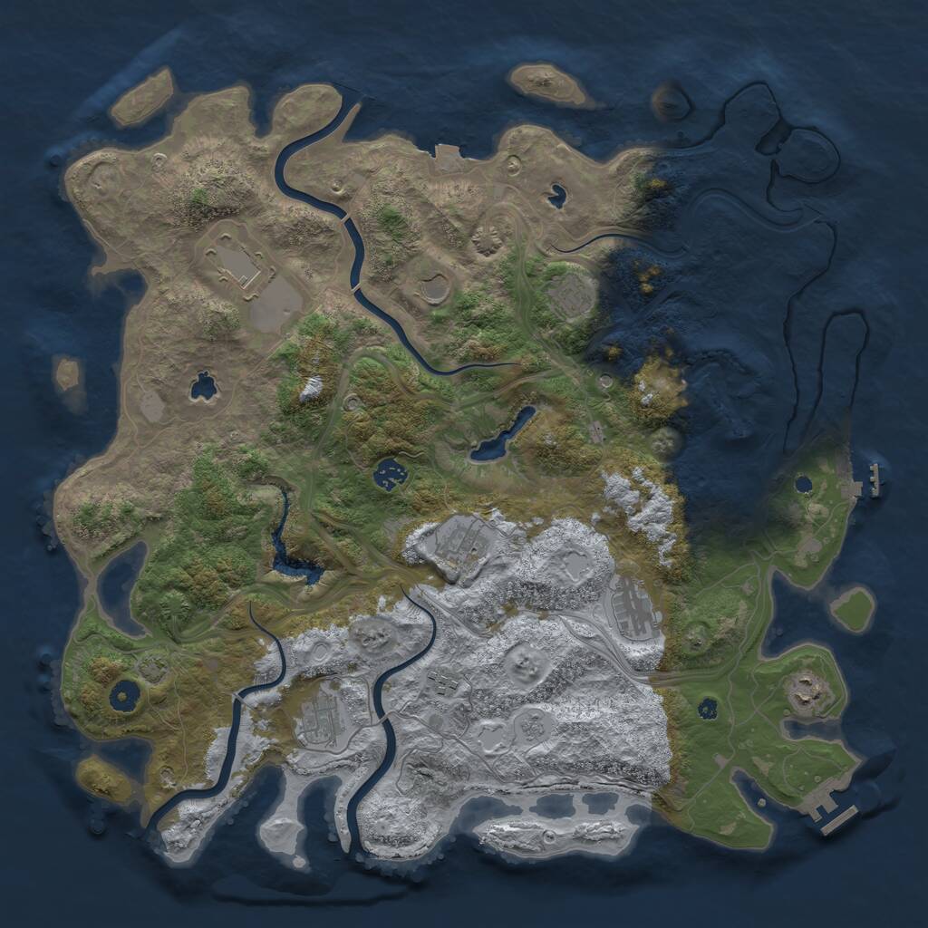 Rust Map: Procedural Map, Size: 4500, Seed: 300257063, 15 Monuments