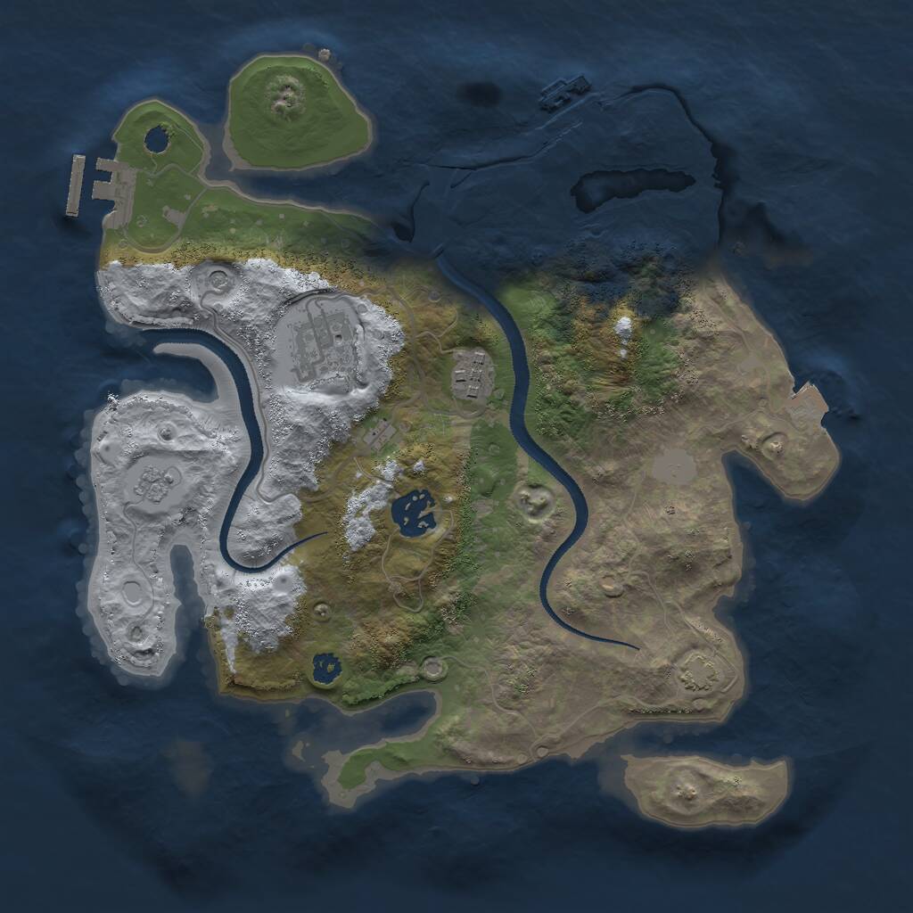 Rust Map: Procedural Map, Size: 3000, Seed: 100816523, 9 Monuments