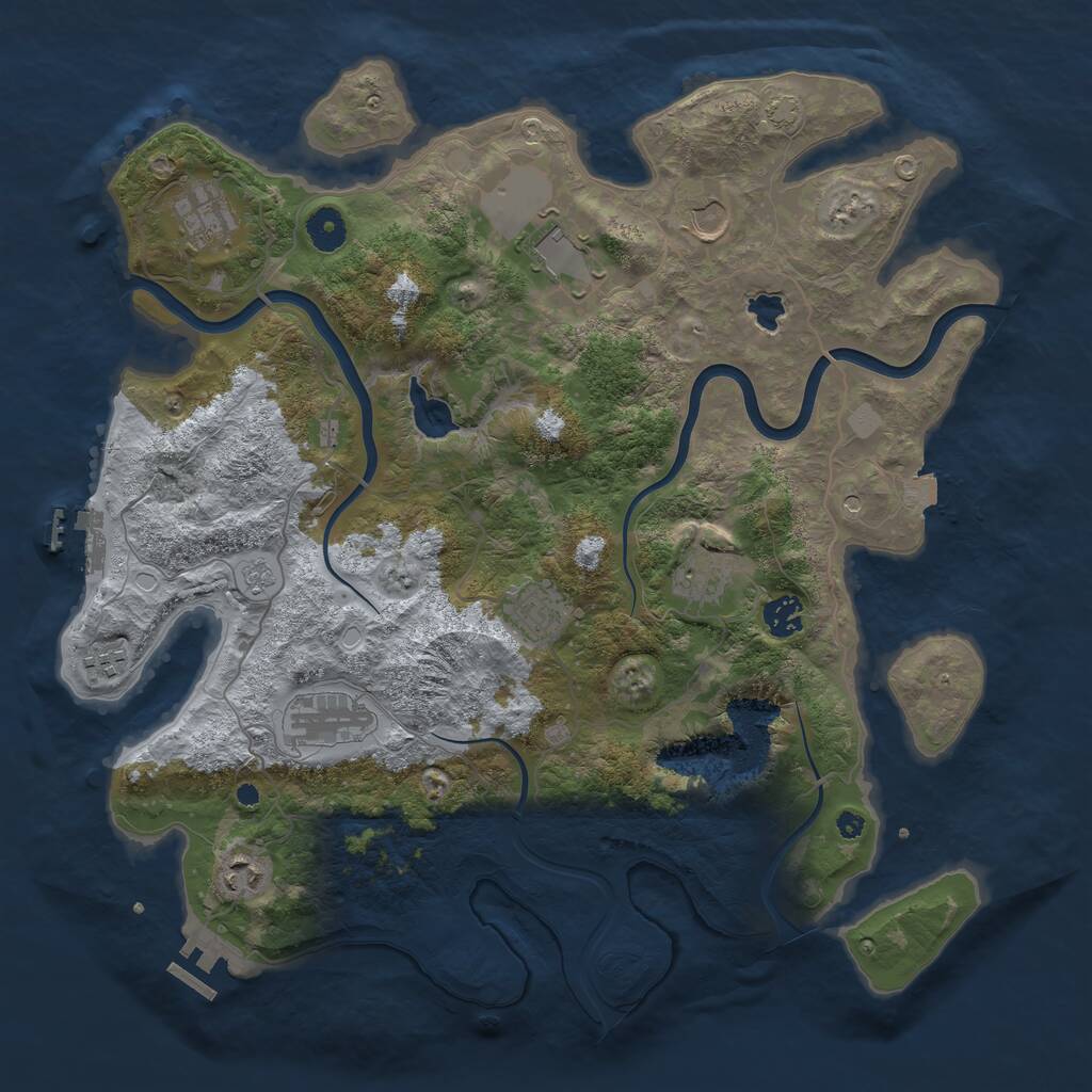 Rust Map: Procedural Map, Size: 4000, Seed: 638554736, 15 Monuments