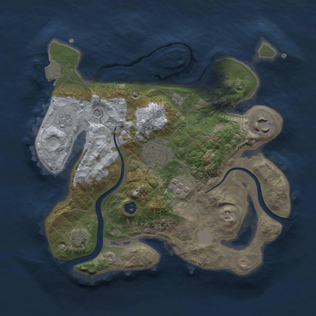 Rust Map: Procedural Map, Size: 2500, Seed: 139497469, 7 Monuments
