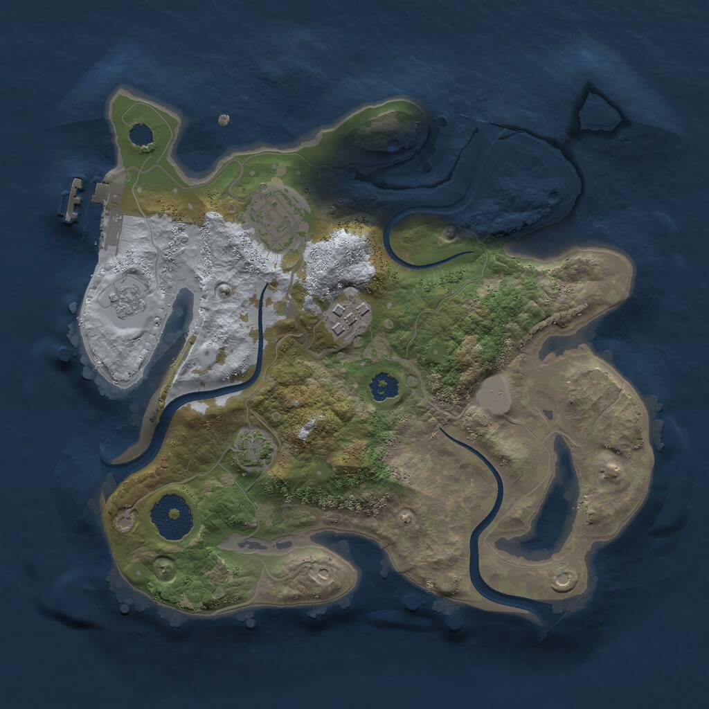 Rust Map: Procedural Map, Size: 2500, Seed: 139497469, 6 Monuments