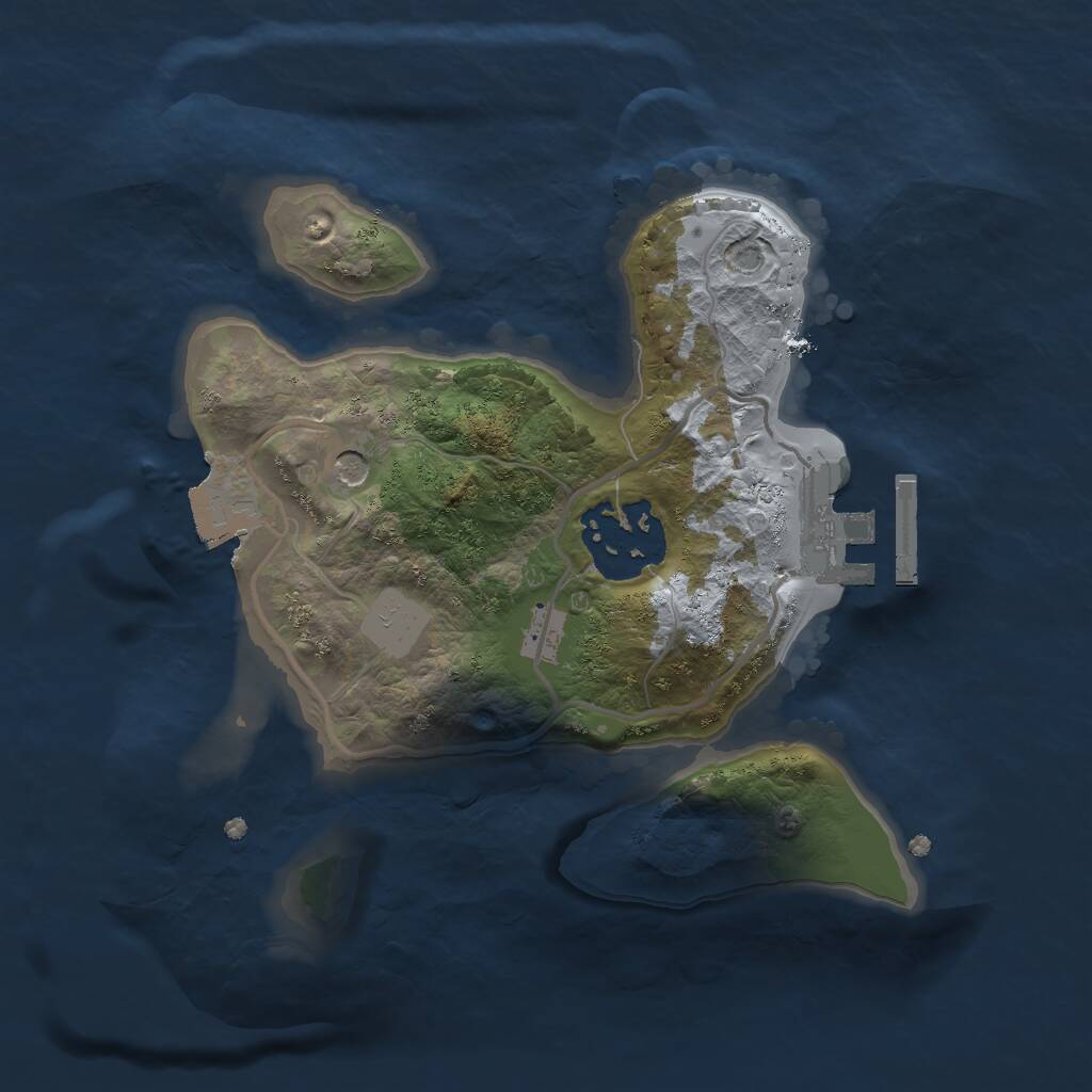 Rust Map: Procedural Map, Size: 2000, Seed: 73300976, 4 Monuments