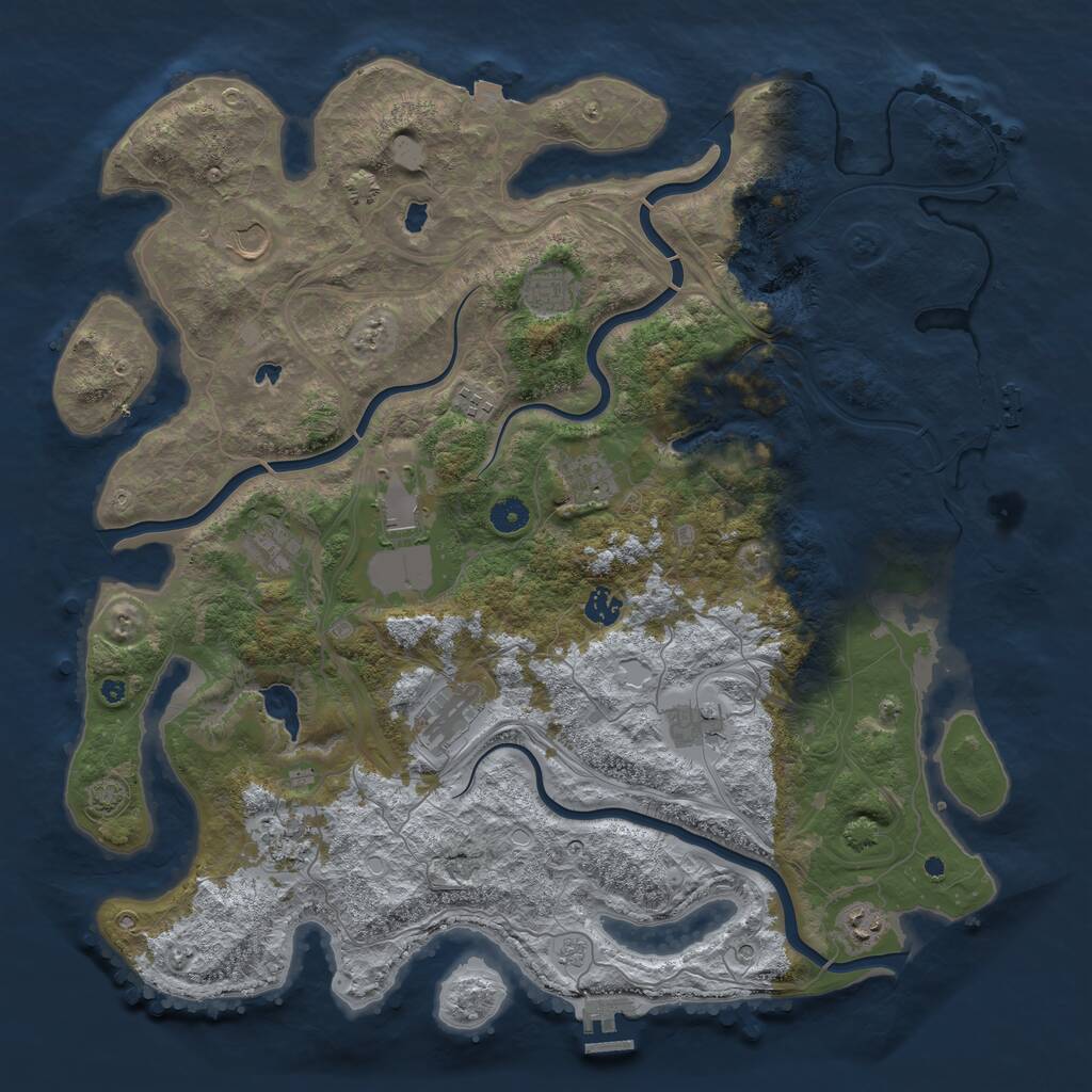 Rust Map: Procedural Map, Size: 4500, Seed: 314897692, 17 Monuments