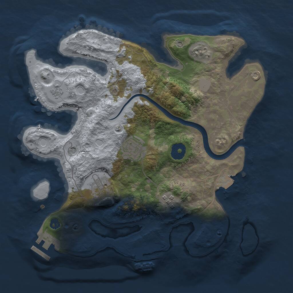 Rust Map: Procedural Map, Size: 2750, Seed: 869322995, 8 Monuments