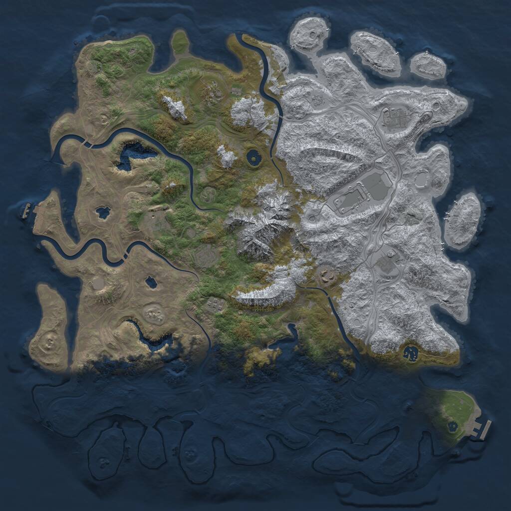 Rust Map: Procedural Map, Size: 5000, Seed: 602143440, 15 Monuments