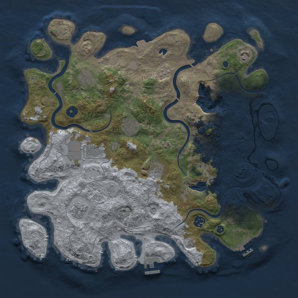 Rust Map: Procedural Map, Size: 4000, Seed: 72397654, 14 Monuments