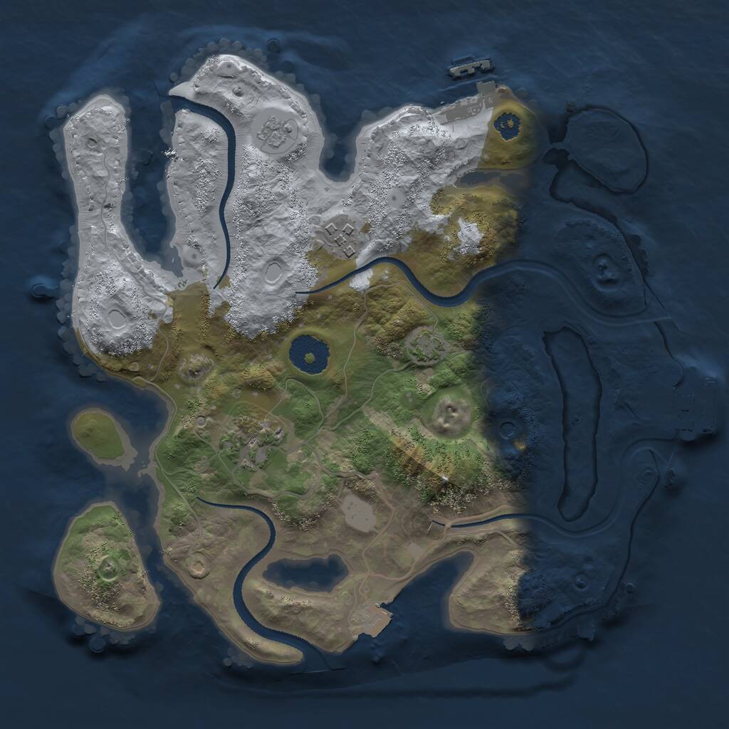 Rust Map: Procedural Map, Size: 2800, Seed: 2078035363, 8 Monuments