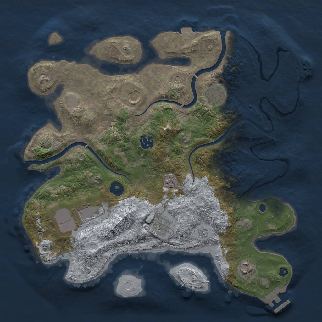 Rust Map: Procedural Map, Size: 3500, Seed: 50010, 13 Monuments