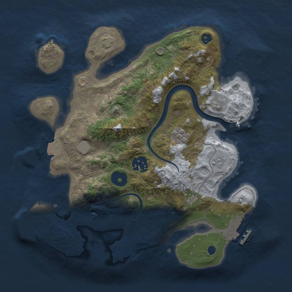 Rust Map: Procedural Map, Size: 2750, Seed: 1875325, 7 Monuments