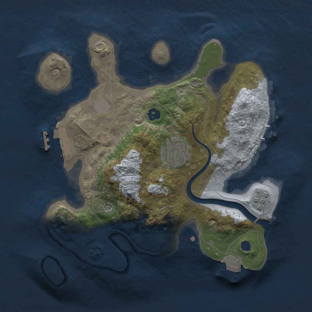 Rust Map: Procedural Map, Size: 2500, Seed: 7363443, 5 Monuments