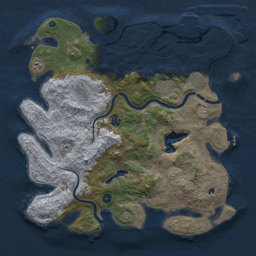 Rust Map: Procedural Map, Size: 4000, Seed: 678939450, 12 Monuments