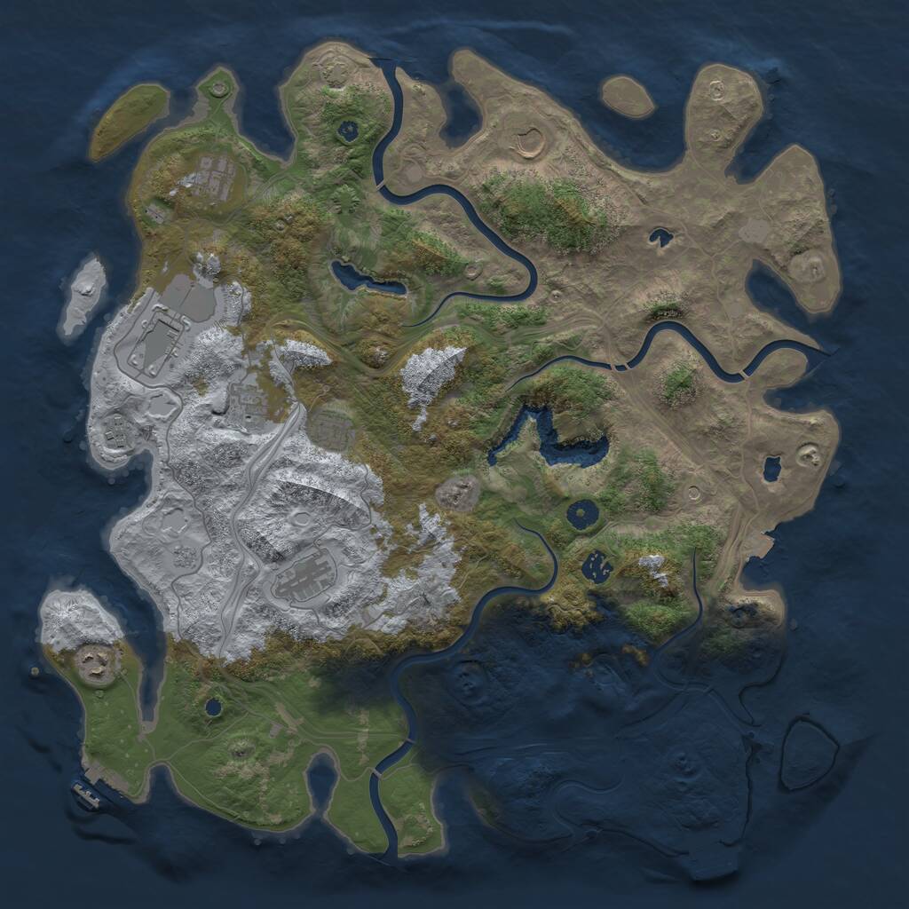 Rust Map: Procedural Map, Size: 4500, Seed: 942398488, 15 Monuments