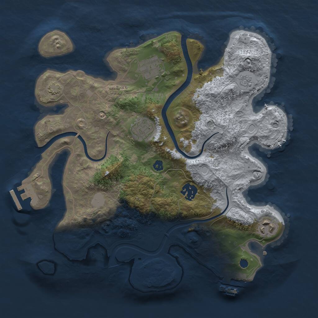 Rust Map: Procedural Map, Size: 3000, Seed: 1085816145, 9 Monuments