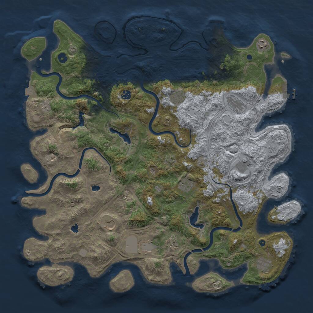 Rust Map: Procedural Map, Size: 4800, Seed: 1217005074, 17 Monuments
