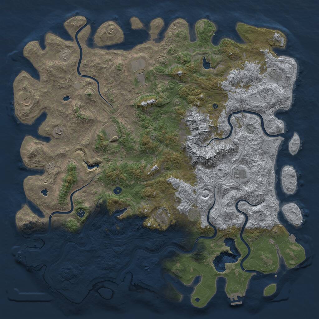 Rust Map: Procedural Map, Size: 6000, Seed: 2107635, 17 Monuments