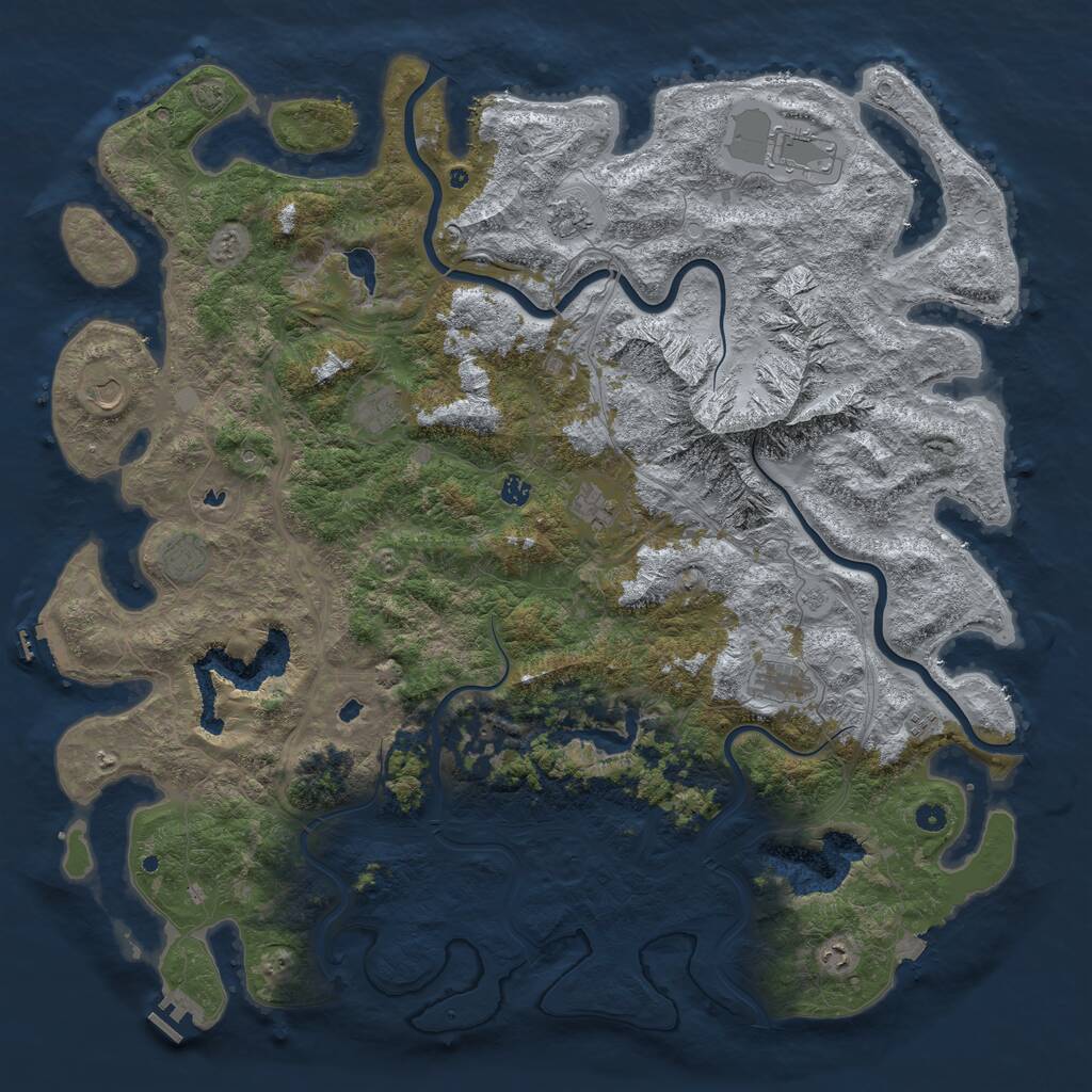 Rust Map: Procedural Map, Size: 5500, Seed: 196, 17 Monuments