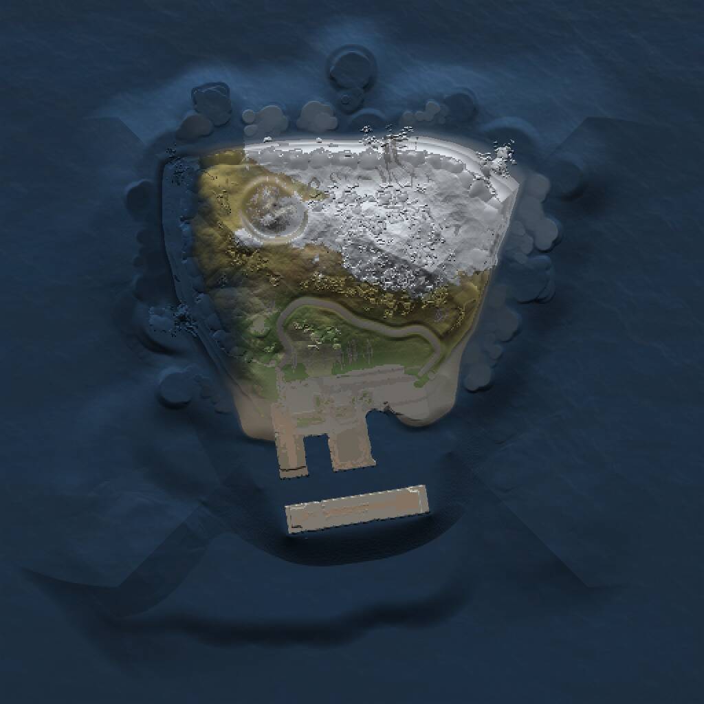 Rust Map: Procedural Map, Size: 1000, Seed: 1128424567, 2 Monuments