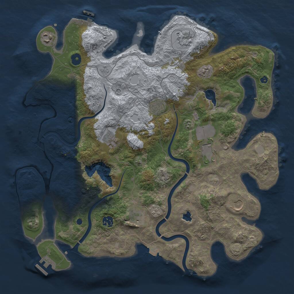 Rust Map: Procedural Map, Size: 4000, Seed: 41402, 15 Monuments