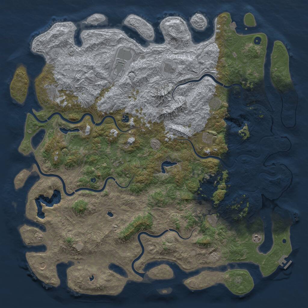 Rust Map: Procedural Map, Size: 6000, Seed: 482103, 17 Monuments