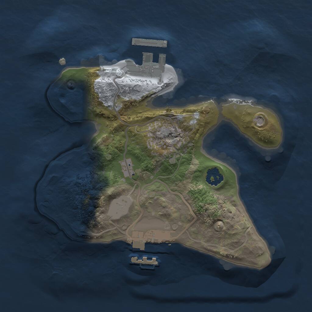 Rust Map: Procedural Map, Size: 1800, Seed: 132676, 3 Monuments