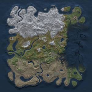 Thumbnail Rust Map: Procedural Map, Size: 4500, Seed: 841784431, 15 Monuments
