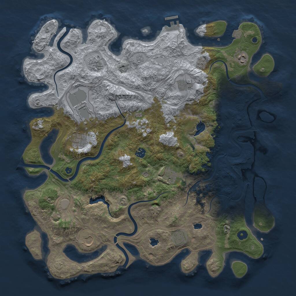 Rust Map: Procedural Map, Size: 4500, Seed: 841784431, 15 Monuments