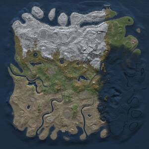 Thumbnail Rust Map: Procedural Map, Size: 5000, Seed: 1943030422, 16 Monuments