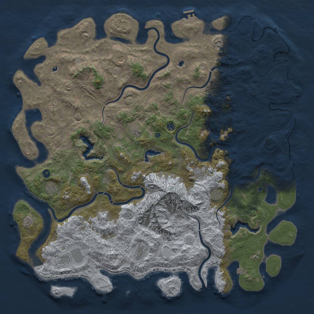 Rust Map: Procedural Map, Size: 6000, Seed: 10312020, 17 Monuments