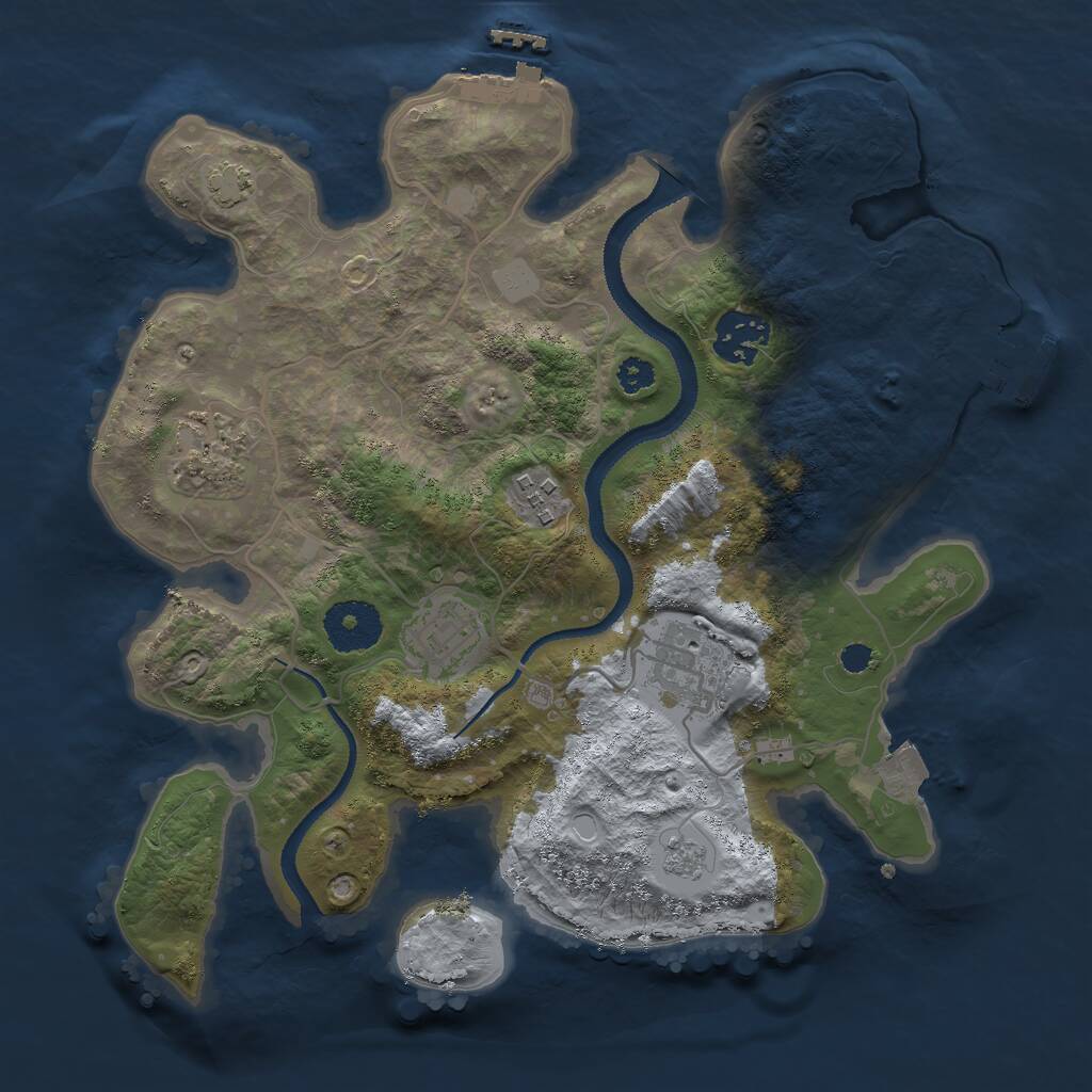 Rust Map: Procedural Map, Size: 3000, Seed: 52931, 10 Monuments