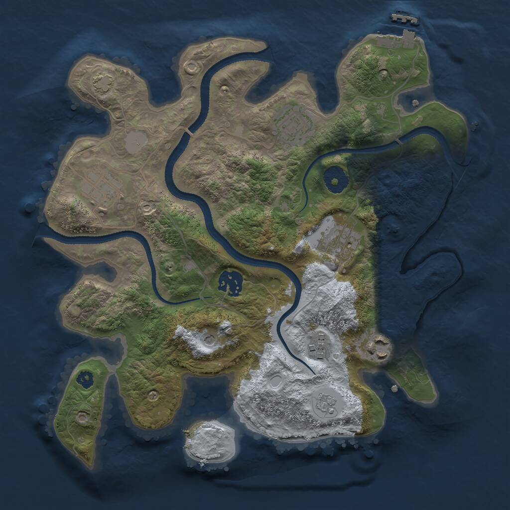 Rust Map: Procedural Map, Size: 3000, Seed: 52931, 11 Monuments