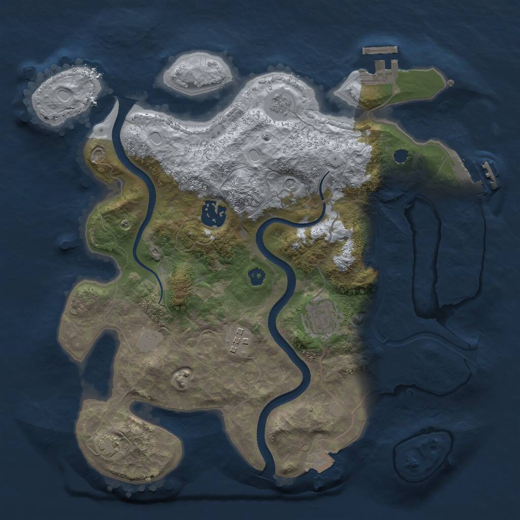 Rust Map: Procedural Map, Size: 3000, Seed: 862953574, 9 Monuments