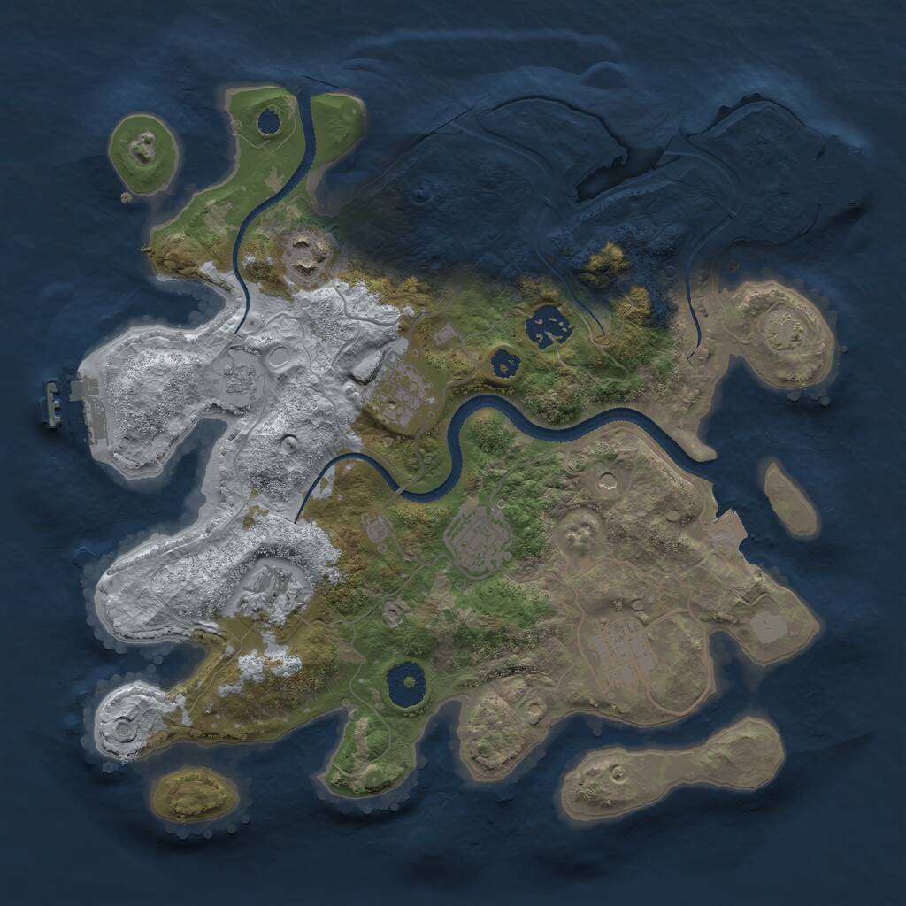 Rust Map: Procedural Map, Size: 3200, Seed: 752813, 12 Monuments