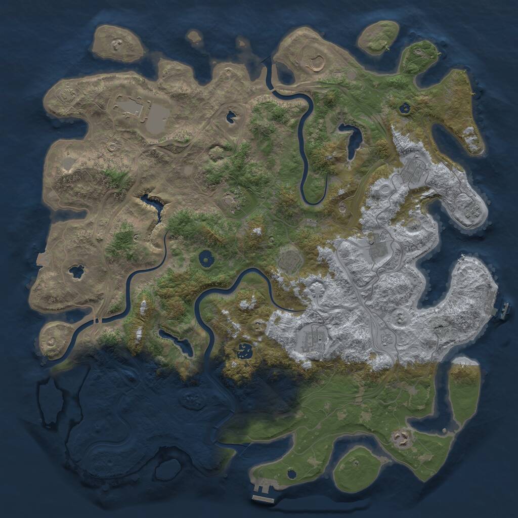 Rust Map: Procedural Map, Size: 4800, Seed: 1286219732, 16 Monuments