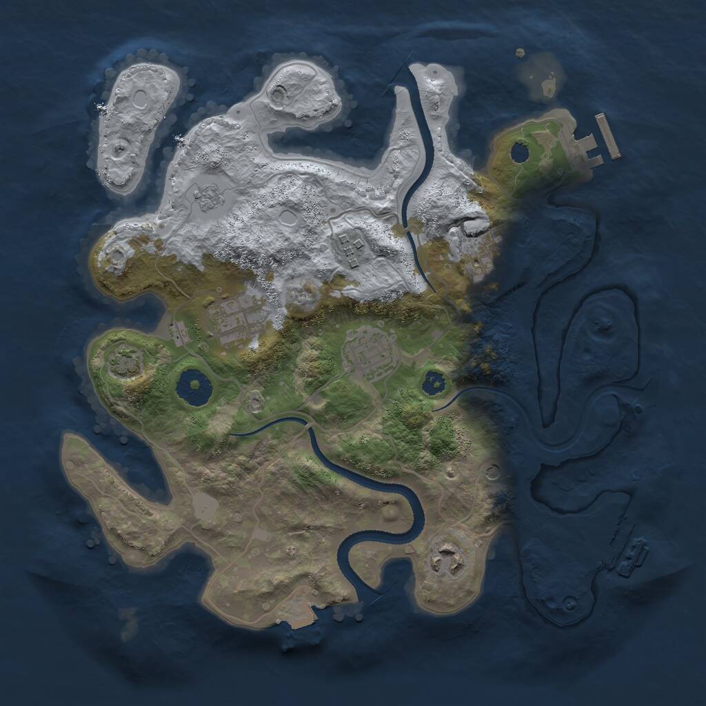 Rust Map: Procedural Map, Size: 3000, Seed: 1952420305, 11 Monuments