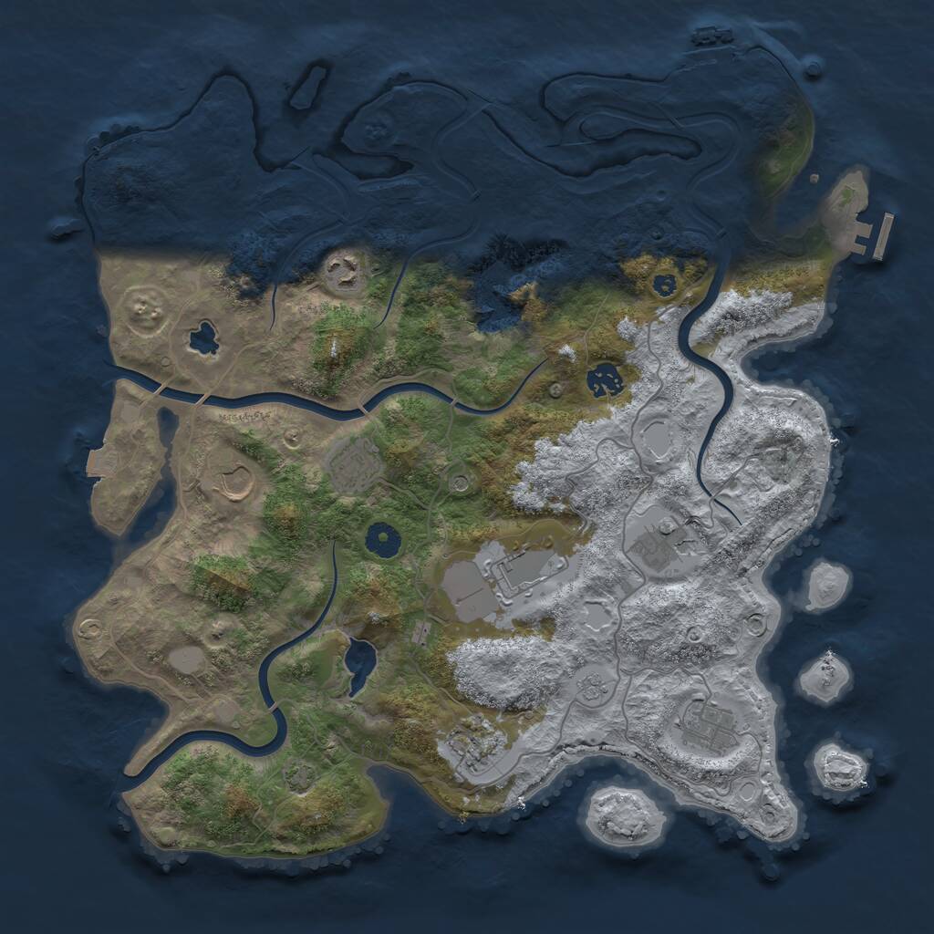 Rust Map: Procedural Map, Size: 4000, Seed: 744428730, 14 Monuments