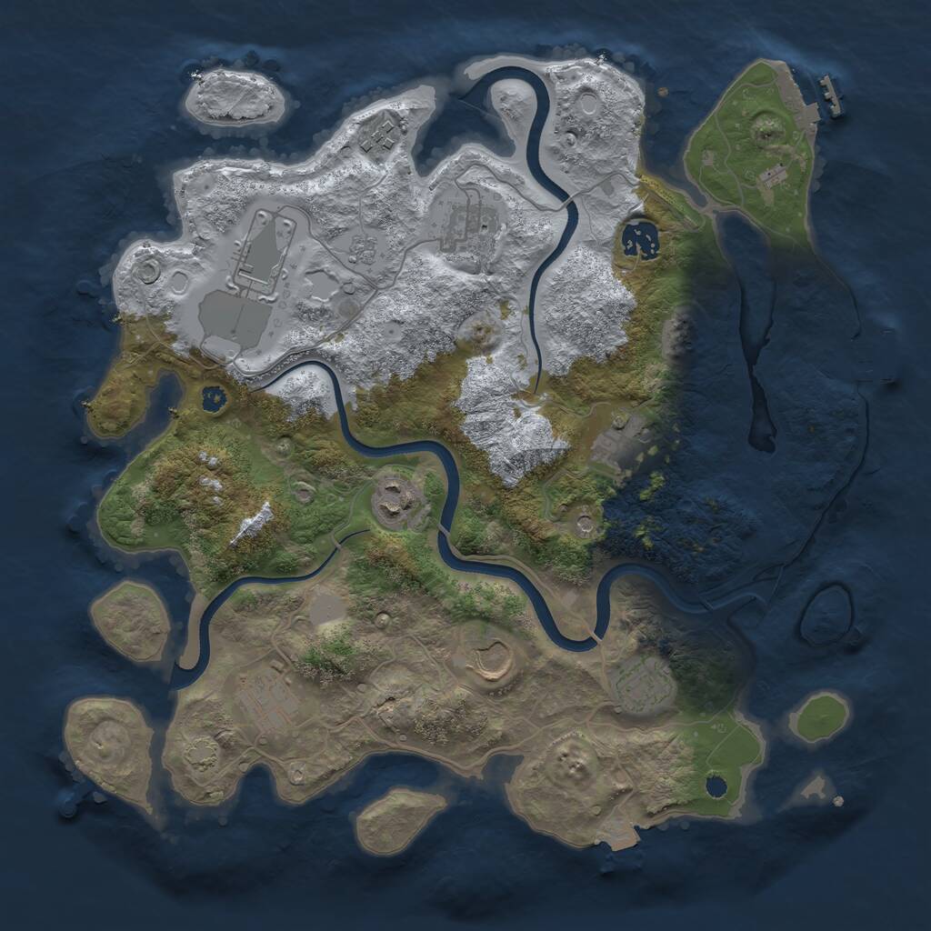 Rust Map: Procedural Map, Size: 3600, Seed: 432452, 15 Monuments