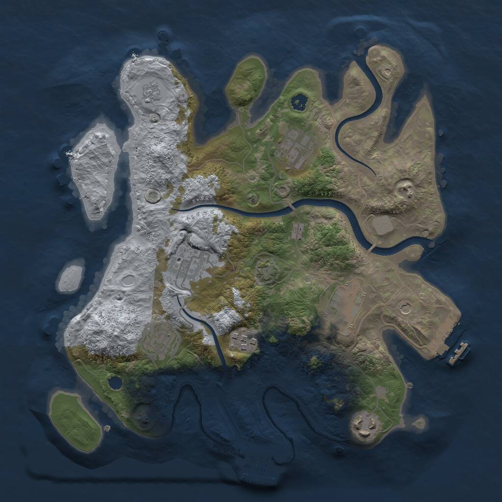 Rust Map: Procedural Map, Size: 3000, Seed: 26368, 12 Monuments