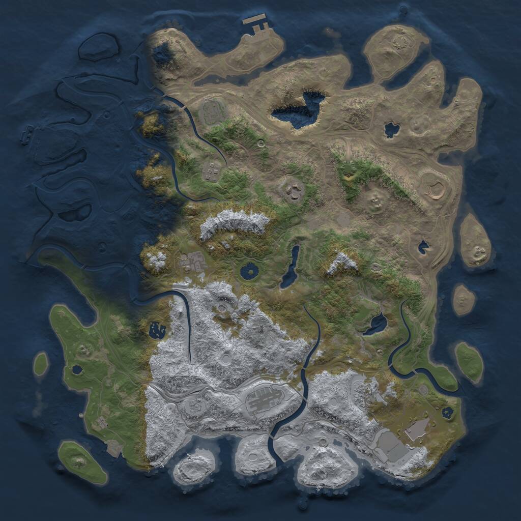 Rust Map: Procedural Map, Size: 4500, Seed: 1935811242, 15 Monuments