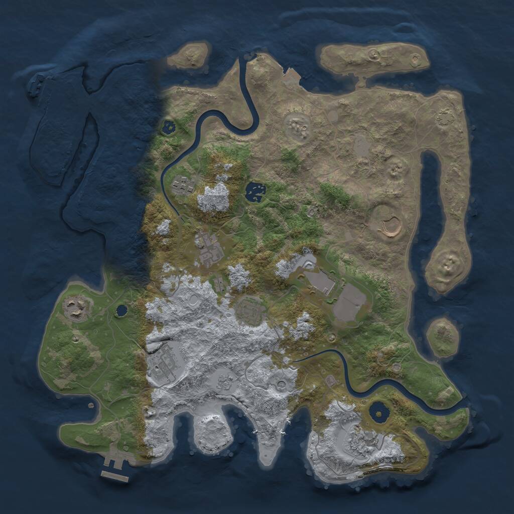 Rust Map: Procedural Map, Size: 3750, Seed: 253371925, 15 Monuments