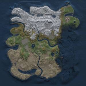 Thumbnail Rust Map: Procedural Map, Size: 3500, Seed: 1520106997, 13 Monuments