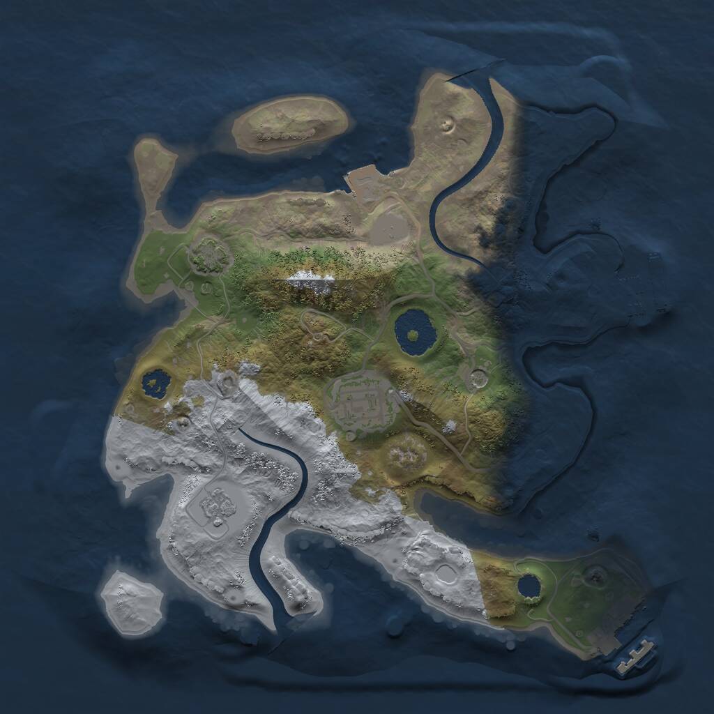 Rust Map: Procedural Map, Size: 2500, Seed: 260499, 7 Monuments