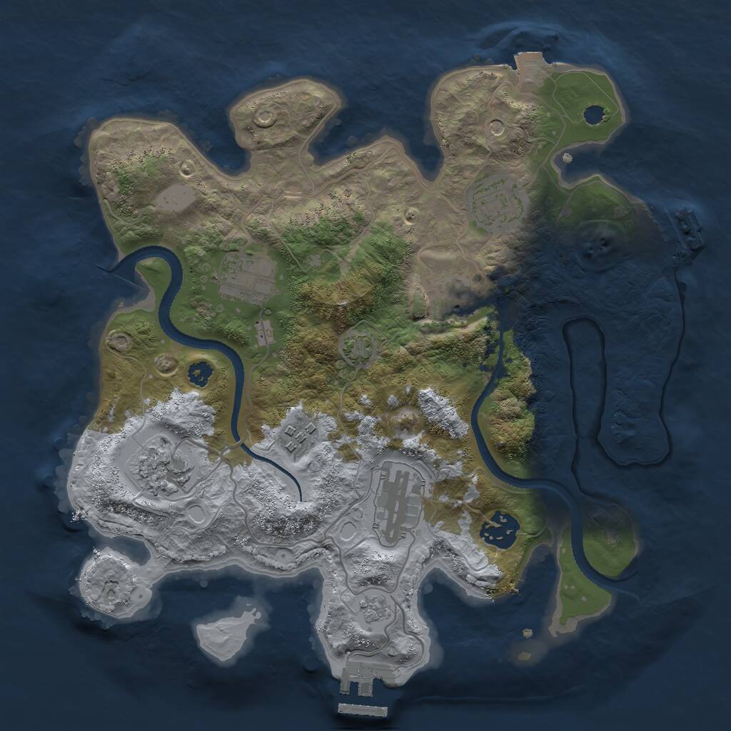Rust Map: Procedural Map, Size: 3000, Seed: 62256758, 13 Monuments