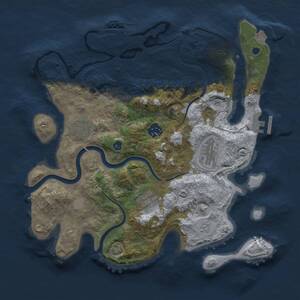 Thumbnail Rust Map: Procedural Map, Size: 3300, Seed: 1493863250, 11 Monuments