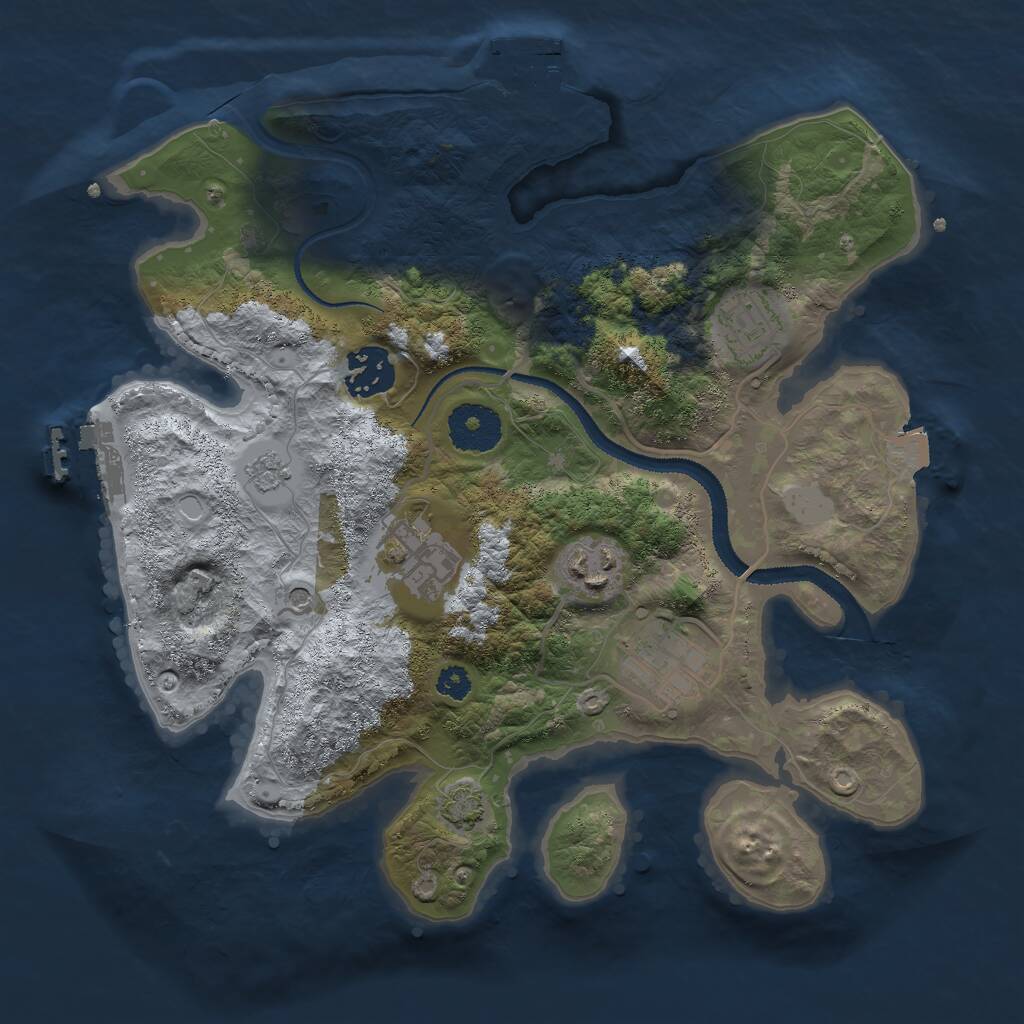 Rust Map: Procedural Map, Size: 3000, Seed: 812185, 11 Monuments