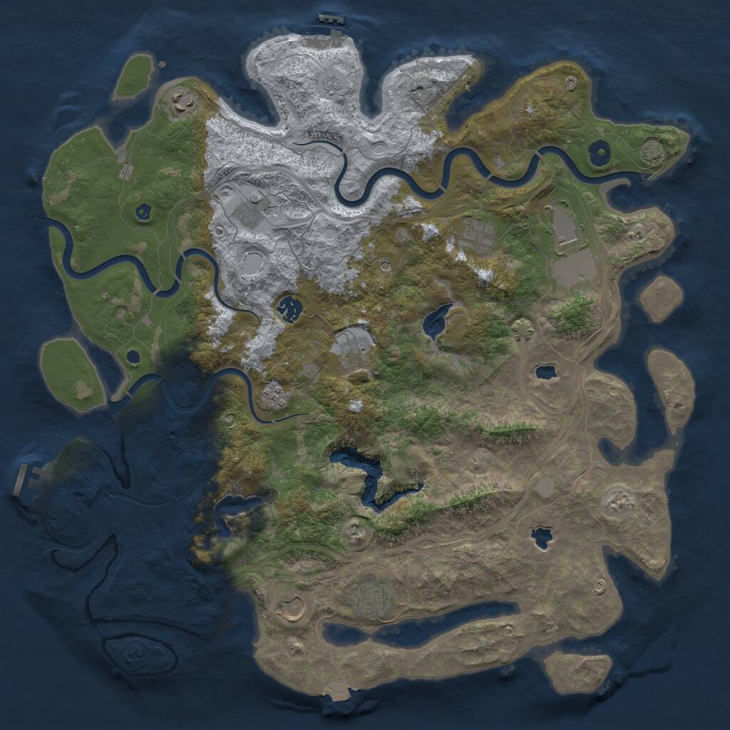Rust Map: Procedural Map, Size: 4500, Seed: 95283365, 15 Monuments