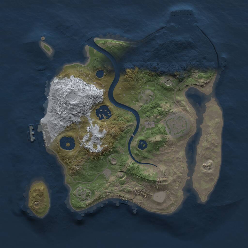 Rust Map: Procedural Map, Size: 2500, Seed: 948327561, 7 Monuments